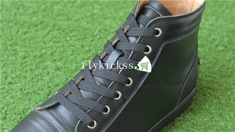 Christian Louboutin Flat Sneaker High Top Black Leather